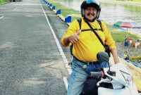 H. Amsyal saat perjalanan solo ke Sumbar. (dok. pribadi)