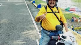 H. Amsyal saat perjalanan solo ke Sumbar. (dok. pribadi)