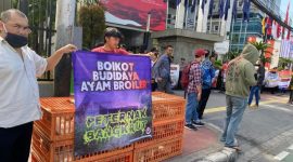 Komunitas peternak unggas nasional saat menggelar aksi demo (dok. Alvino Antonio)