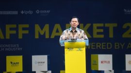 Sultan B. Najamudindalam pada pembukaan JAFF Market di Grha Pradipta Jogja Expo Center (JEC), Sabtu (29-11-2025). (dok. rentak.id)