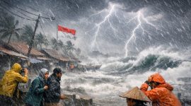 Ilustrasi cuaca ekstrem (ilustrasi dibiikin ai -rentak.id)