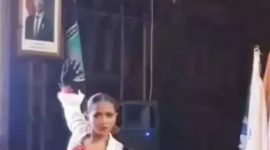 Penampilan atlet dancesport dalam ajang KONI Award di Pendapa Kudus yang viral. (foto. ist)