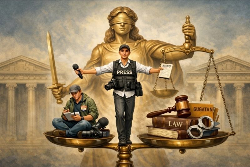 Hukum kepada Karya Jurnalsitik.(Ilustrasi:AI/rentak.id)