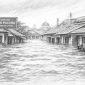 Ilustrasi Banjir Bekasi. (Rentak.id/AI)