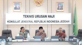 Dirut Perum BULOG Ahmad Rizal Ramdhani menghadiri pertemuan strategis di Annex Building Kantor Urusan Haji Indonesia, Jeddah (dok. bulog)