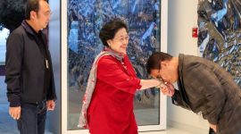 Megawati saat disambut Basarah saat berkunjung ke Kantor Kedutaan Besar RI untuk UEA. (dok. pdip)