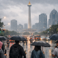 Susana Jakarta diguyur hujan (ilsutarsi dibikin ai - rentak.id)