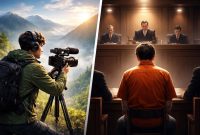 Ilustrasi seorang videografer yang dituduh penggelembungan anggaran (ilustrasi dibikin oleh ai -rentak.id)