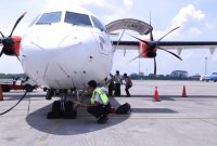 Pengecekan pesawat di Bandara Kualanamu (dok. rentak.id)