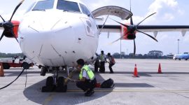 Pengecekan pesawat di Bandara Kualanamu (dok. rentak.id)