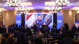 AHY saat memberikan arahan dalam Musda IV Partai Demokrat Provinsi Jawa Tengah yang digelar di Hotel Tentrem. (dok.ist)