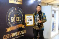 Direktur Utama Perum BULOG, Letnan Jenderal TNI (Purn) Dr. Ahmad Rizal Ramdhani, meraih penghargaan Indonesia Best 50 CEO Awards 2026 (dok. bulog)