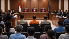 Ilustrasi persidangan (foto dikin oleh ai - rentak.id)