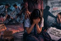 Mencegah kekerasan di sekolah (ilustrasi dibikin oleh ai - rentak.id)