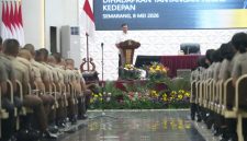 Menko Polkam Jenderal TNI (Purn.) Djamari Chaniago di hadapan para calon perwira Polri (dok. polkam)
