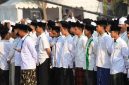 Para santri siap Kementerian Agama membuka Program Beasiswa Indonesia Bangkit (BIB) jalur gelar akselerasi 2026. (dok. kemenag)