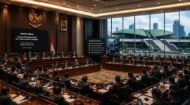 Ilustrasi suasana sidang di DPR (dibikin oleh ai -rentak.id)