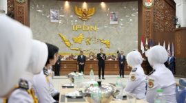Menteri Koordinator Bidang Infrastruktur dan Pembangunan Kewilayahan Agus Harimurti Yudhoyono (AHY)di IPDN (foto ist)
