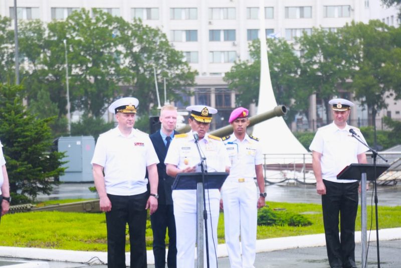 Kasal Laksamana TNI Dr. Muhammad Ali secara resmi membuka Latihan Bersama (Latma) Orruda 2026 bersama Panglima Armada Pasifik Rusia Admiral Viktor Nikolayevich Liina di Vladivostok, Rusia. (foto. dispenal)