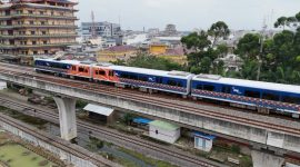 Kereta api yang melintasi kota Medan (foto. istimewa)
