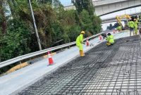 Perkerasan beton di ruas tol arah Rorotan dan Jatiasih (foto. jasa marga)