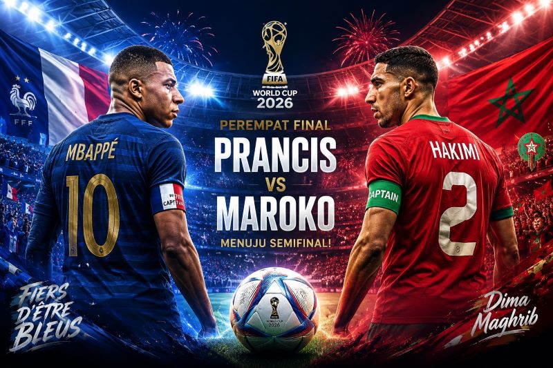 Prancis vs Maroko (dibikin ai - rentak.id)