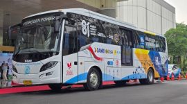 Proyek percontohan (pilot project) konversi bus Hydrogen–Diesel Dual Fuel.(foto. damri)