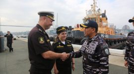 TNI AL dan Russian Navy melaksanakan sea phase pada Exercise Orruda 2026 yang digelar di perairan Vladivostok, Rusia. (foto. dispenal)
