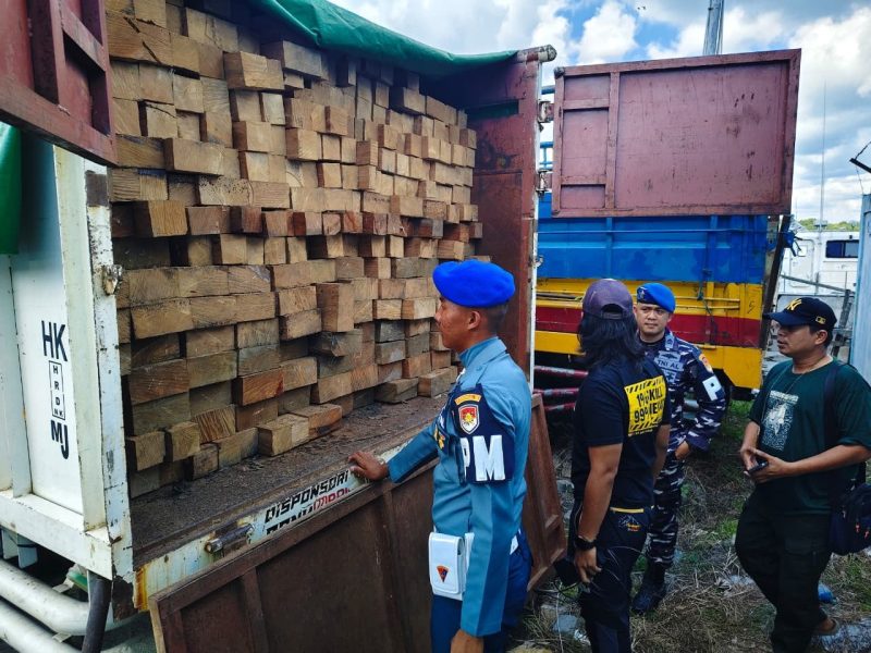 TNI AL gagalkan illegal logging yang akan dikirim menuju Pulau Jawa (dok. dispenal)