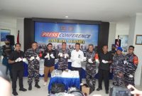 TNI AL gagalkan peredaran narkotika dan obat-obatan terlarang. (foto. dispenal)