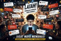 Ilustrasi latah (dibikin oleh air -rentak.id)