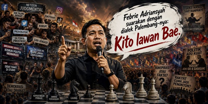 Ilustrasi tulisan opini Untung Febri Bukan Jo0kowi. (dibikin oleh ai -rentak.id)