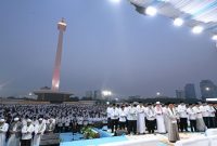 Peserta Zikir dan Doa Kebangsaan 2026 di Monas (foto. kemenag)