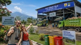 Ilustrasi susana bersih kota mataram sampah di olah di TPST (foto dibikin oleh ai - rentak.id)