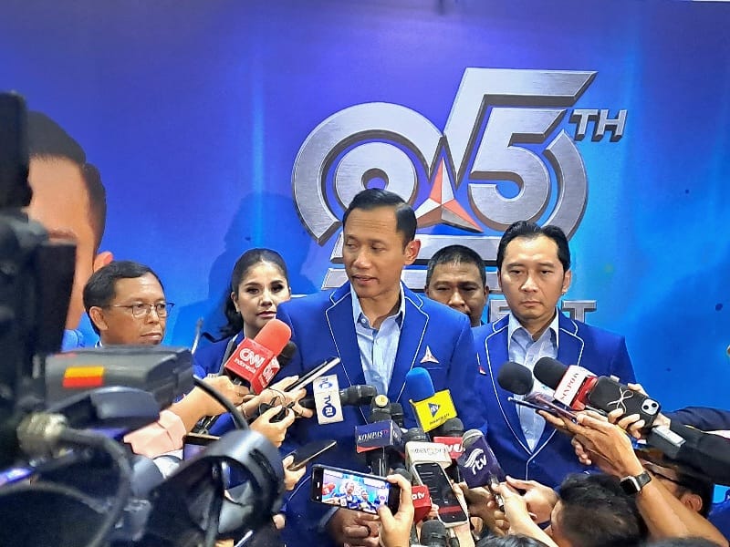 AHY saat beberkan pidatonyausai perayaan HUT Partai Demokrat (foto. lazir)