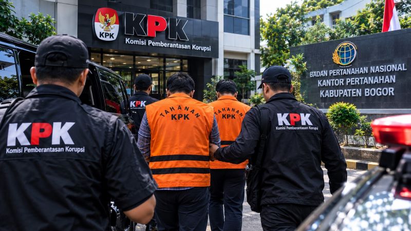 Ilustrasi KPK OTT BPN Bogor (ilustrasi dibikin ai -rentak.id)