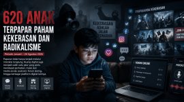 Ilustrasi anak terpapar kekerasan (dibikin oleh ai -rentak.id)