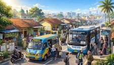 Ilustrasi kawasan perumahan memiliki jaringfan trasnportasi yang memadai (dibikin ai - rentak.id)