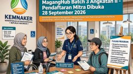 Ilustrasi pendaftaran mitra MagangHub Batch 3 Angkatan II (dibikin ai- rentak.id)