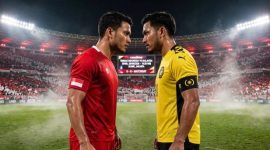 Laga Timnas Indonesia vs Malaysia (dibikin oleh ai -rendatk.id)