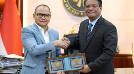 Menteri P2MI Mukhtarudin saat menerima Duta Besar Filipina untuk Indonesia Christopher B. Montero (foto. Kemen P2MI)