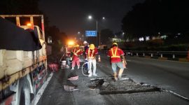 Pekerjaan rekonstruksi Jalan Tol Jakarta Outer Ring Road (JORR) (foto. jasa marga)