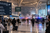 Ilustrasi Bandara Internasional King Khalid di Riyadh (ilustrasi dibikin ai)
