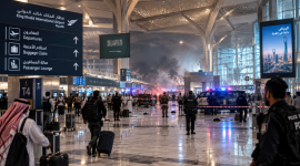 Ilustrasi Bandara Internasional King Khalid di Riyadh (ilustrasi dibikin ai)