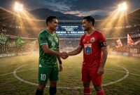 Ilustrasi PSMS vs Persija (ilustrasi dibikin ai - rentak.id)