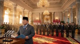 Ilustrasi Presiden Prabowo Subianto saat pelantikan pejabat di Istana Negara (ilustrasi dibikin ai)