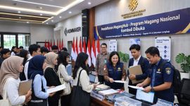 Suasana pendafataran MagangHub (ilustrasi dibikin ai - rentak.id)